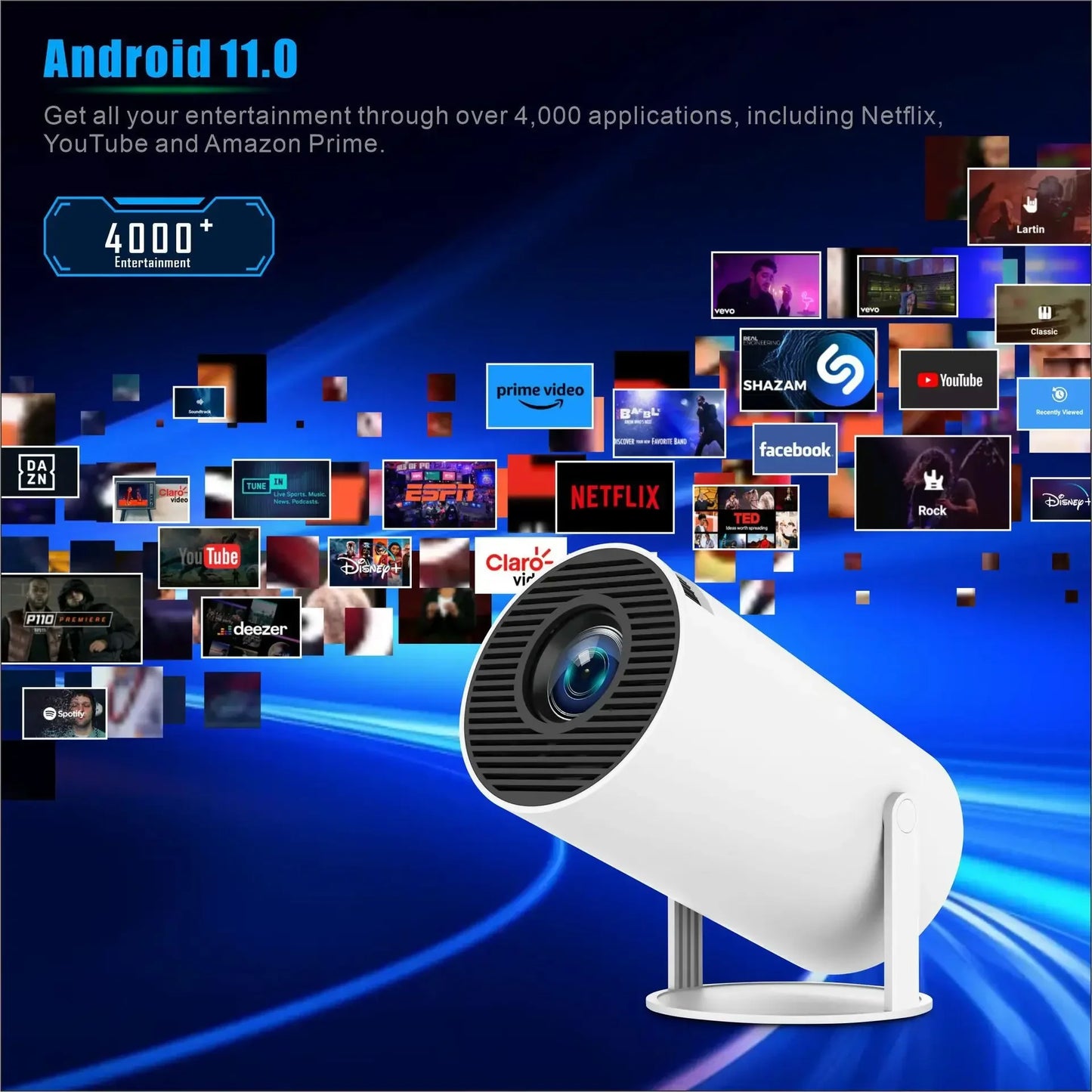 Original Mandy M300 MAX Games & Movies Smart Projector with Game Pads