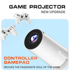 Mandy Smart Portable Projector showing game pads it comes with