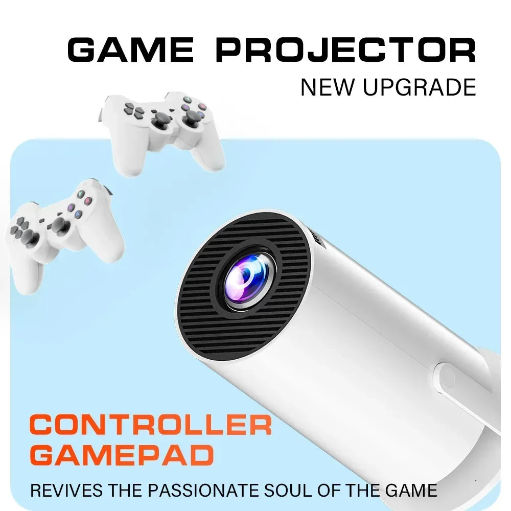 Mandy Smart Portable Projector showing game pads it comes with
